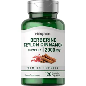 Piping Rock Berberine with Ceylon Cinnamon Supplement | 2000 mg | 120 Capsules | Vegetarian Complex | Non-GMO, Gluten Free